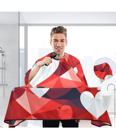 Waterproof Barber Cape - Valentine's Day Heart & Cheetah Haircut Bib for Men | Unisex Hair Cutting Cape - Buy Online on GoSupps.com