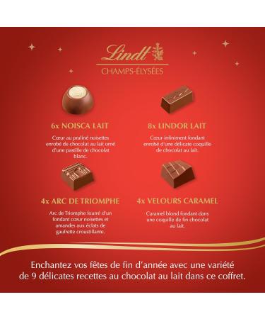 Lindt - Box CHAMPS- LYS ES Milk - Assorted Milk Chocolates - Pralines Crispy and Smooth - Ideal for Christmas 482g - Buy Online on GoSupps.com