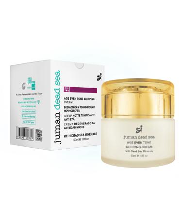 Juman Dead Sea Minerals Age Even Tone Sleeping Cream | Hydrating Night Cream | Infused with Natural Beewax & Vitamin C | Night Moisturizer for face