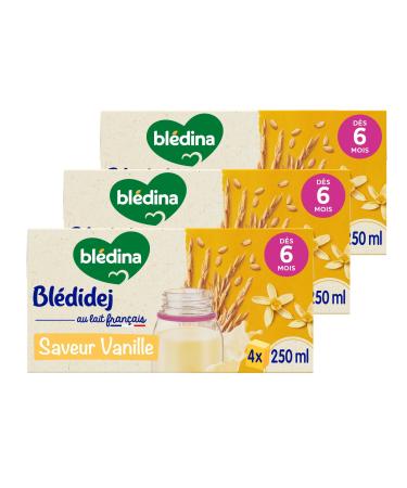 Bl dina Bl didej 12 briques C r ales Apport Lact Saveur Vanille d s 6 mois (Pack de 3x4 briques)