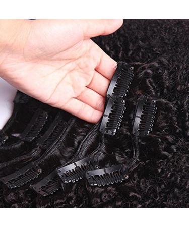 8 Piece Clip-In Extensions 100% Remy Human Hair - Virgin Afro Kinky Curly Hair 1# Black 120g 14-Inch - International Shipping Available - Buy Online on GoSupps.com