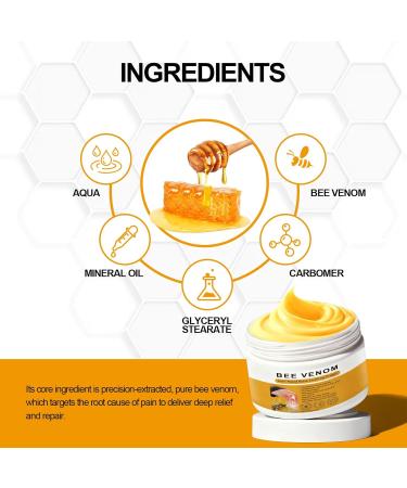 Creme Venin D'Abeille Cr Me Avec Venin D Abeille Et Curcuma Gel Hydratant Et Doux Pour Le Cou Le Dos La Taille Et Les Mains Cr Me De Soin Quotidienne - Buy Online on GoSupps.com