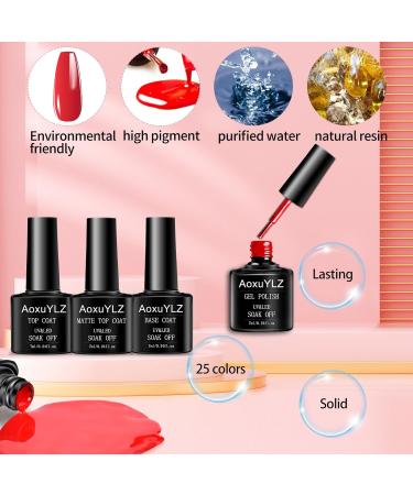 25 Colors Nail Polish Kit with UV LED Lamp & Nail Tools | International Shipping Available - Buy Online on GoSupps.com