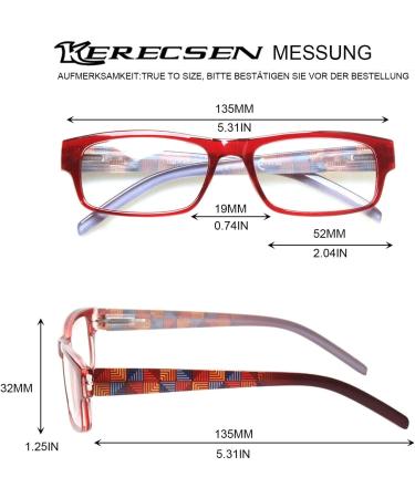 High-Quality Kerecs 5 Pack Reading Glasses for Women - Fashionable Comfortable with Spring Hinges (2.5 Strength Assorted Colors) - Buy Online on GoSupps.com