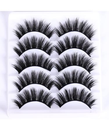 Lucoss Faux Mink Lashes - 5 Pairs Fluffy 3D Eyelashes Long Dramatic & Reusable Faux Mink Lashes for Thick Volume (A5) - International Shipping Available - Buy Online on GoSupps.com