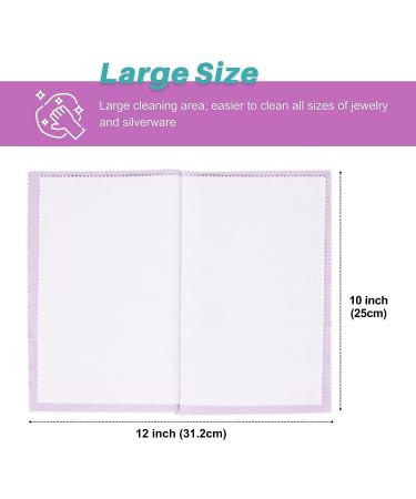 CATIFLIN 3pcs Large Jewelry Cleaning Cloth Set - 100% Cotton Polishing Cloth for Gold, Silver, and Platinum (Purple, 10x12) - Ultimate Jewelry Care Solution - Buy Online on GoSupps.com