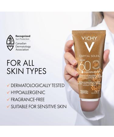 Vichy Face & Body Sunscreen Lotion SPF 60 Capital Soleil Broad Spectrum UVA & UVB Sun Protection Fragrance-Free Suitable for All Skin Types Dermatologist Recommended ECO PACK SPF 60 - Buy Online on GoSupps.com