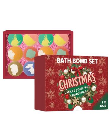 Holiday Sparkling Bath Set - 12 Piece Christmas Countdown Collection for Relaxing Spa Moments | Moisturizing Formula with Natural Oils and Festive Packaging for