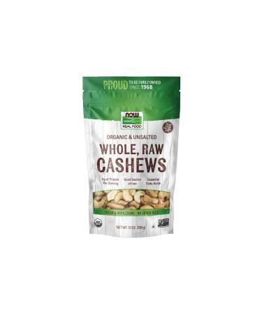 Now Foods Real Food Organic Whole Raw Cashews Unsalted 10 oz (284 g)