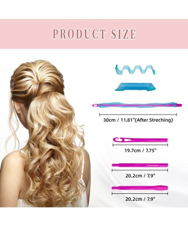 30pcs Heatless Hair Curlers Rollers for Short & Medium Hair | Wave Curls Styling Kit with Styling Hooks | Spiral Curlers 12 Inch (Pack of 30) - Buy Online on GoSupps.com