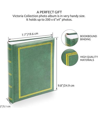 Classic 6x4 Photo Album - Easy Fill Slip in Method | Store 200 Pictures in Timeless Design | Gift for Family/Friends | Green - Buy Online on GoSupps.com