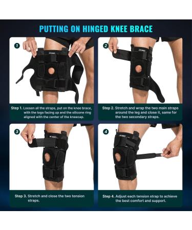 Hinged Knee Brace for Meniscus Tear: Upgraded Support for Knee Pain w/Dual Metal Hinges & Side Stabilizers Adjustable for Plus Size Big Men and Women w/Torn ACL MCL PCL Sprain Large XL XXL 3XL 4XL Plus Size L Fits for XL/2XL/3XL/4XL - Buy Online on GoSupps.com
