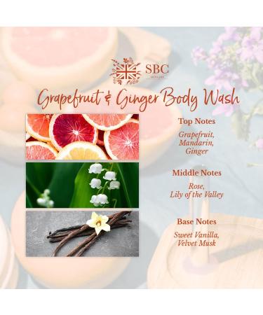 SBC Skincare Grapefruit & Ginger Body Wash - 500ml | Moisturising Body Wash For The Family | Vegan Friendly Shower Cream | Cleansing Shower Gel For Men And Women - Buy Online on GoSupps.com