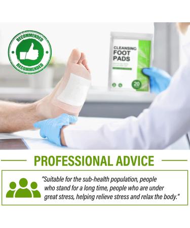 D tox Foot Pads 20 PCS - Natural Bamboo Vinegar & Ginger Adhesive Sheets for Foot & Body Care | Anti-Stress Relief, Pain & Odor Removal | Improve Sleep Quality | Everyday Use - Buy Online on GoSupps.com