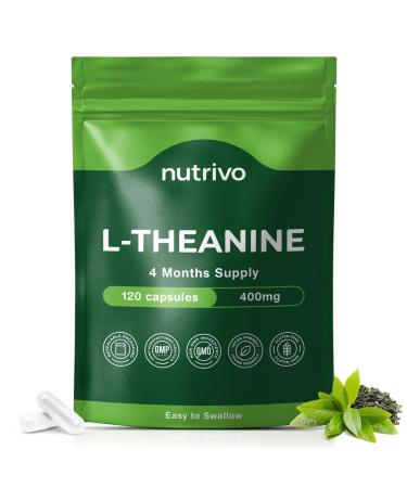 L Theanine 400mg | 120 Vegan Capsules - 4 Months Supply | Good Alternative to L-Theanine Powder Gummies and Drops | UK Made L'Theanine Supplement