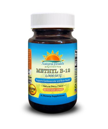 Vitamin B12 Methylcobalamin 1000 mcg Vegan Sublingual Chewable Lozenges from Natural Health Goodies - Buy Online on GoSupps.com
