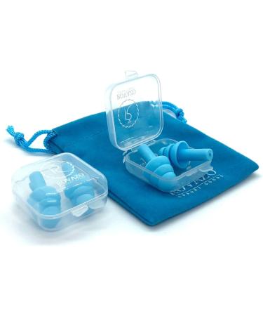 Silicone Ear Plugs - 2 Pairs, NRR 32, Waterproof, Hypoallergenic - Ultra Comfortable Noise Reduction for Swimming, Concerts & Airplanes - with Travel Pouch (Blue) - Buy Online on GoSupps.com