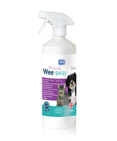 RSPCA 1L Pet Stain and Odour Remover Wee Away | Pet Friendly | Probiotic Cleaning - Discourage From Repeat Marking - Buy Online on GoSupps.com