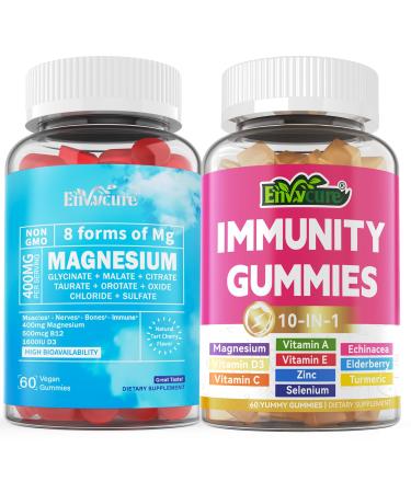 envycure Magnesium Gummies 400mg + Immune Support Gummies