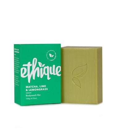 Ethique Natural Bodywash Bar for All Skin Types - Sustainable, Plastic Free, Eco-Friendly, Vegan, Plant Based, Compostable, Zero Waste, Recyclable - Matcha, Lime & Lemongrass, 4.23oz (Pack of 1) Matcha, Lime & Lemongrass 4…