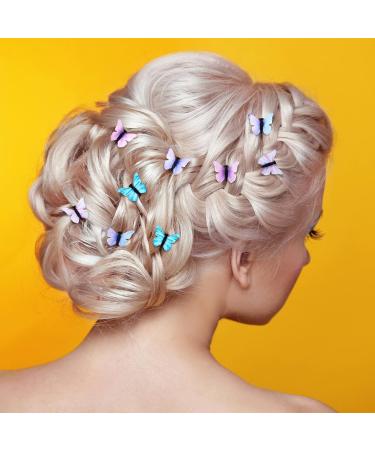 PAGOW 30PCS Butterfly Hair Clips - Fabric Fashionable Bobby Pins with Pearl Decoration for Women and Girls - 10 Styles, 3 Pcs Each - Buy Online on GoSupps.com