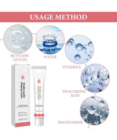 LINXINS 2PCS Double Eyelid Styling Cream Eyelid Glue Double Eyelid Cream Double Eyelid Shaping Cream Long Lasting Waterproof Double-fold Eyelids Cream - Buy Online on GoSupps.com