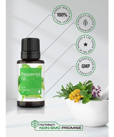 Horbaach Peppermint Essential Oil - 15mL | Pure and Refreshing - Buy Online on GoSupps.com