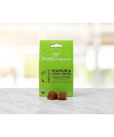 Wedderspoon Organic Manuka Honey Drops - Eucalyptus & Bee Propolis 4 oz | Natural Wellness - Buy Online on GoSupps.com