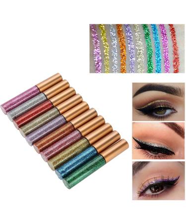 10 Colors Glitter Diamond Liquid Shining Metallic Eye Liquid Glitter - Buy Online on GoSupps.com