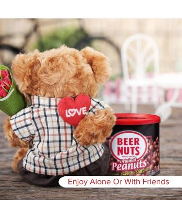 BEER NUTS Original Peanuts 12oz Resealable Cans (3 Pack) - Sweet & Salty Roasted Bar Nuts - Gluten-Free, Kosher, Low Sodium - Made in USA - Buy Online on GoSupps.com