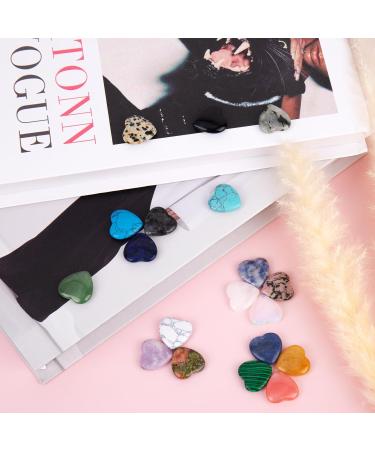 Heart Stones Set - 20 PCS Natural Healing Crystals | 20mm Gemstone Tumbled Stones for Meditation & Decor - International Shipping - Buy Online on GoSupps.com