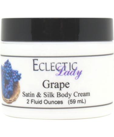 Eclectic Lady Grape Satin and Silk Cream Body Cream Body Lotion 2 oz - Shea Butter Aloe Silk Amino Acids Vitamin E Phthalate-Free Handcrafted in USA - Perfect For Women 2 Ounce (Pack of 1)