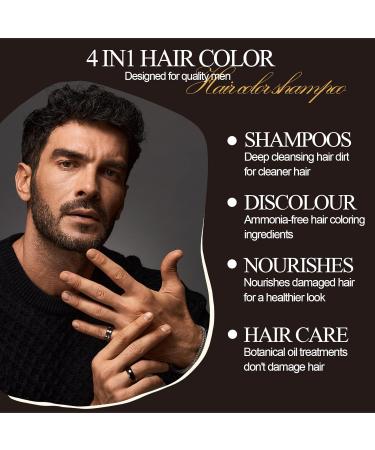 HOUSN Black Hair Dye Shampoo 3in1 hair color shampoo against gray hair simple gray coverage and hair care easy to use semipermanent black hair color shampoo for men and women - Buy Online on GoSupps.com