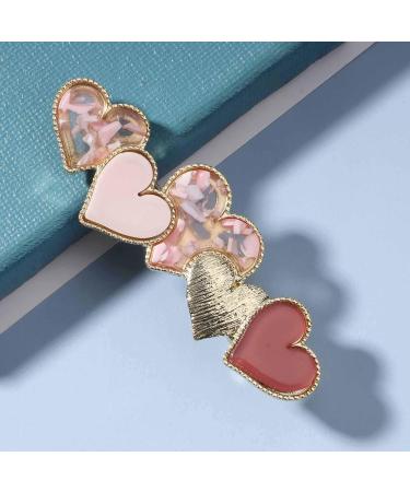 Yheakne Love Heart Hair Clip Barrette Cute Hair Barrette Pin Headpieces Decorative Hair Pin Head Clip Geometry Hair Clip Headwear Hair Accessories for Women and Girls (Pink Heart) - Buy Online on GoSupps.com