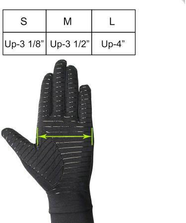 Buy Arthritis Copper Compression Gloves - Full Finger Highest Copper Infused Pain Relief & Comfort for Men & Women - Buy Online on GoSupps.com