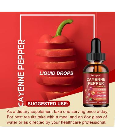 Cayenne Pepper Drops (2 Pack) Liquid Supplement with Hawthorn Berry Vitamin D3 K2 Beet Root Turmeric Ceylon Cinnamon & Panax Ginseng for Digestion & Immune Support 4 FL.OZ - Buy Online on GoSupps.com