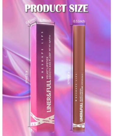 Crayon Rouge a Levre Longue Tenue 2 en 1 Crayon L vres & Rouge L vres Mat Burgundy Haute Pigmentation Fini Mat Velours Lip Liner Lipstick Waterproof Sans Transfert Maquillage pour Femmes-10 10# Burgundy - Buy Online on GoSupps.com