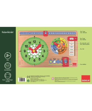 Buy GOULA Calendar Clock Small Format - International Shipping Available | Perfect for Kids' Learning - Buy Online on GoSupps.com