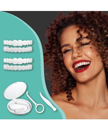 2 Pairs Snap on Dentures for Women with Missing Teeth Veneers Snap in Teeth for Men Comfort Confident Smile Cover The Imperfect Teeth
