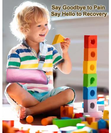 Kids Arm Sling - Adjustable Pediatric Shoulder Strap for Fractures - Breathable & Comfortable Support for Toddlers & Children (Pink - Buy Online on GoSupps.com