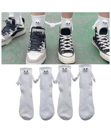 Magnetic Hand Holding Socks Couple Holding Hands Socks Socks That Hold Hands 2 Pairs White