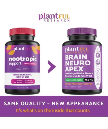 Enhance Focus, Energy & Memory with Nootropic Brain Supplement | Fast-Absorbing Brain Vitamins for Adults | Nootropics Pills with Ginkgo Biloba, St. John's Wort & Bacopa Monnieri - Buy Online on GoSupps.com