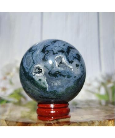 Natural Sphere Natural Aquatic Agate Ball Moss Sphere Quartz Crystal Geode Feng Shui Home Decoration 1pc (Color : 330-340g) - Buy Online on GoSupps.com