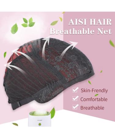 AISI HAIR Red Short Curly Bob Wig with Bangs | Burgundy Wine Red Synthetic Wave Bob Wig for Women - Buy Online on GoSupps.com
