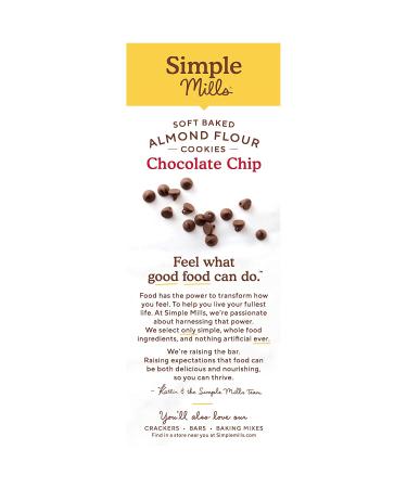 Simple Mills Crunchy Almond Flour Chocolate Chip Cookies - 6.2 oz - Pack of 6 | Gluten-Free Snack - Buy Online on GoSupps.com
