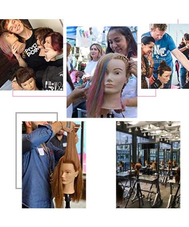 100% Human Hair Afro Curly Mannequin Head for Hairdresser Training - African American Doll Head with Clamp Stand - Ideal for Practice Styling and Braiding - Buy Online on GoSupps.com