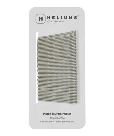 Heliums Gray Silver Bobby Pins, 2 Inch Wavy Hair Pins - 48 Count