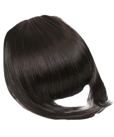 Clip in Fringe High Temperature Fiber Clip in Bangs with Temple Hair Natural Look Fake Flat Bangs Front Face Fake Fringe for Women Girl Style3