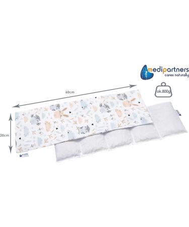 Medi Partners Cherry Core Pillow 60x20cm - 800g 100% Cotton Eco-Friendly 5 Chambers for Cold Therapy & Comfort - Removable & Washable - Buy Online on GoSupps.com