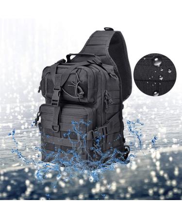 Tactical Black Sling Bag Pack - Military Rover Shoulder Backpack for EDC Molle Assault Range - Buy Online on GoSupps.com